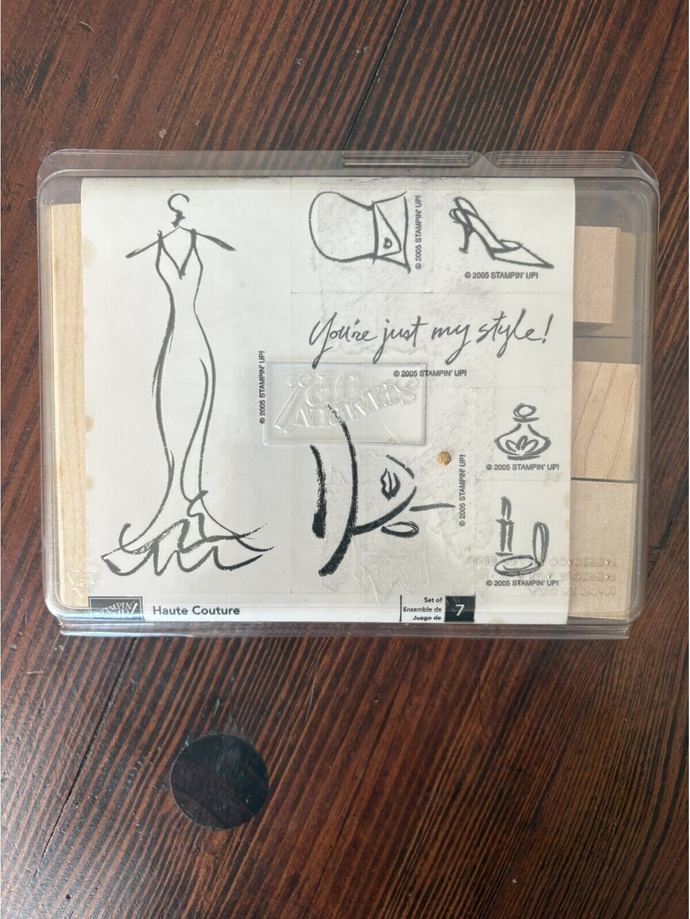 Stampin’ Up! Haute Couture Retired 2005 Wood Mounted Rubber Stamp Set Complete